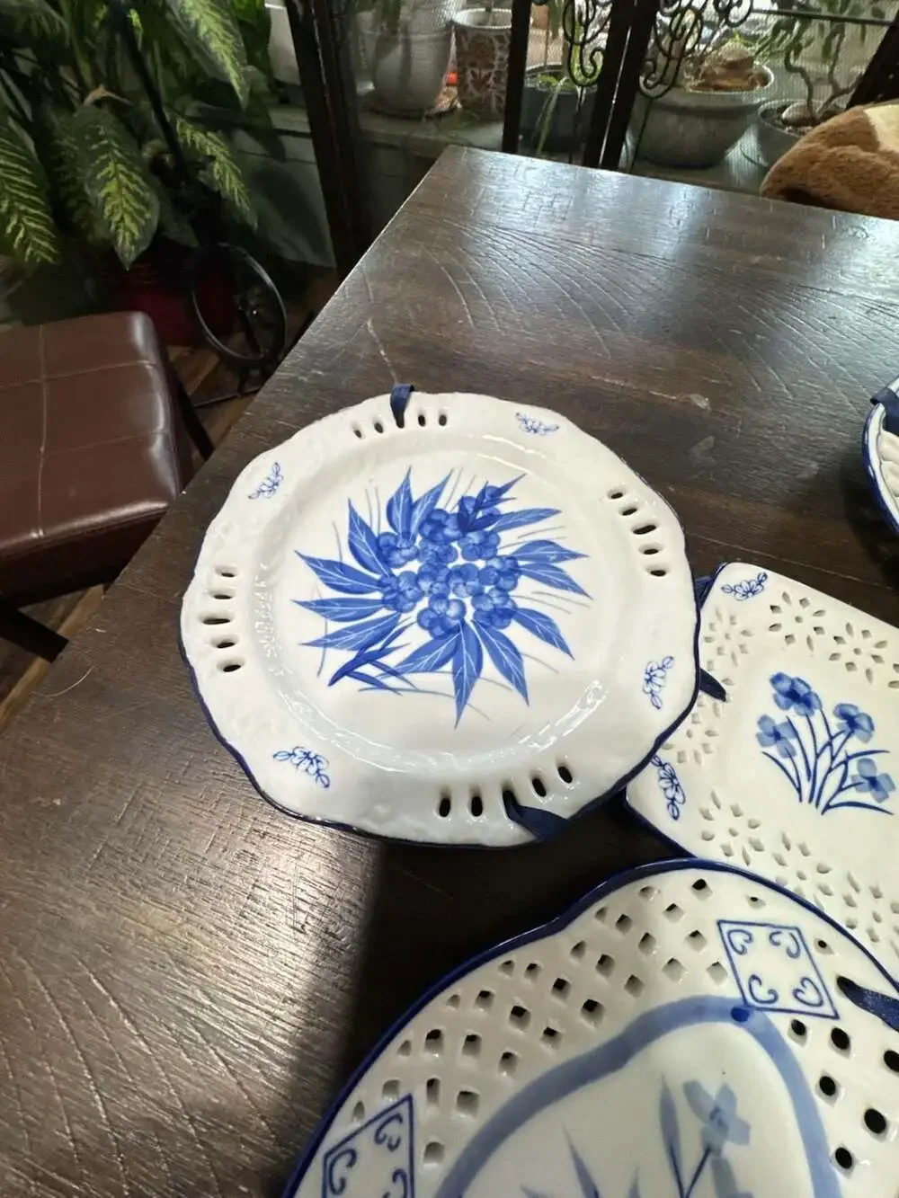 Vestal Portugal Blue Floral Ceramic Grater Dish Set
